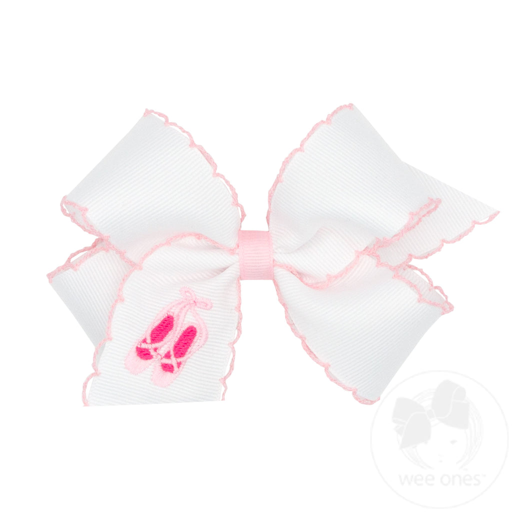 Wee Ones Medium Moonstitch Bow - Ballerina
