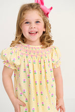 Load image into Gallery viewer, Sandy Smocked Dress - Fairway Floral w/ Winter Park Pink Smocking - Pima
