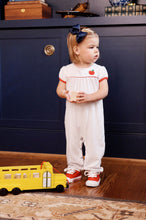 Load image into Gallery viewer, Penny's Playsuit - White w/ Nantucket Navy Microdot &amp; Richmond Red
