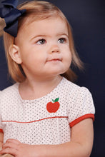 Load image into Gallery viewer, Penny's Playsuit - White w/ Nantucket Navy Microdot &amp; Richmond Red

