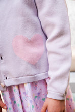 Load image into Gallery viewer, Cambridge Cardigan - Lauderdale Lavender w/ Pier Party Pink - Hearts Intarsia

