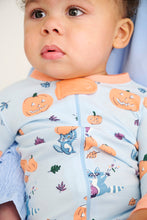 Load image into Gallery viewer, Fallon Footie Pajamas - Candy &amp; Critters (Buckhead Blue)
