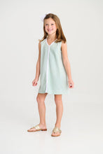 Load image into Gallery viewer, Daisy Dress - Old Greenwich Green w/ Worth Ave White
