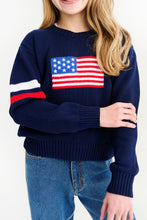 Load image into Gallery viewer, Seaton Sweater - Nantucket Navy w/ American Flag
