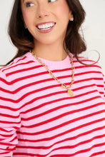 Load image into Gallery viewer, Women's Cissy Sweater - Richmond Red &amp; Pier Party Pink Stripe
