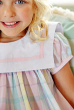 Load image into Gallery viewer, Stewart's Square Collar Dress - Brunch Plate Plaid w/ White and Palm Beach Pink
