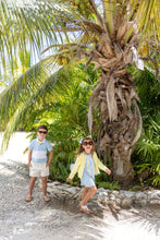 Load image into Gallery viewer, Annie Apron Dress - Beale Street Blue w/ White &amp; Lake Worth Yellow
