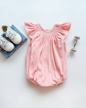 Load image into Gallery viewer, Bridget Bubble - Sanibel Salmon w/ Smocking - Angel Sleeve
