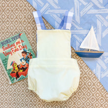 Load image into Gallery viewer, Sayre Sunsuit - Bellport Butter Yellow w/ Park City Periwinkle Check
