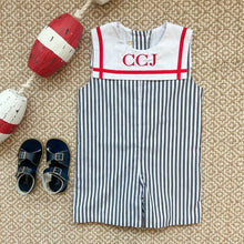 Load image into Gallery viewer, Townes Top Sail Jon Jon - Nantucket Navy Stripe w/ White and Richmond Red
