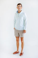 Load image into Gallery viewer, Men's Hayword Half-Zip - Sea Island Seafoam Stripe w/ Beale St Blue
