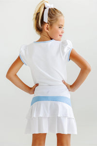 Prepletic® Cindy Skort - Worth Ave White w/ Beale Street Blue - Athletic