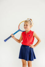 Load image into Gallery viewer, Sleeveless Anna Price Polo - Richmond Red w/ Nantucket Navy
