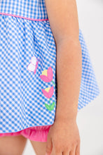 Load image into Gallery viewer, Babs Bloomer Set - Sunrise Blvd Blue Mini Gingham w/ Hamptons Hot Pink
