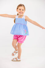 Load image into Gallery viewer, Babs Bloomer Set - Sunrise Blvd Blue Mini Gingham w/ Hamptons Hot Pink
