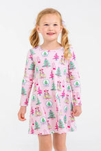 Load image into Gallery viewer, Polly Play Dress - Christmas Coloring Contest (Pink) - Long Sleeve - Heavy Knit
