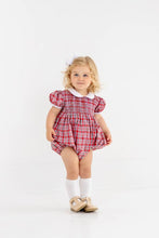 Load image into Gallery viewer, Dollie Mae Bubble - Woodspoint Plaid w/ Worth Ave White Smocking
