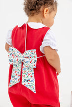 Load image into Gallery viewer, Rebecca Romper - Richmond Red w/ Fair Street Floral - Sleeveless - Pima
