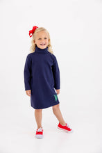 Load image into Gallery viewer, Tatum's Turtleneck Dress - Nantucket Navy w/ Tulip
