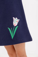 Load image into Gallery viewer, Tatum's Turtleneck Dress - Nantucket Navy w/ Tulip
