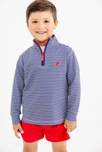 Load image into Gallery viewer, Prepletic® Hayword Half-Zip - Nantucket Navy Stripe w/ Red - Performance
