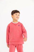 Load image into Gallery viewer, Cassidy Comfy Crewneck - Richmond Red (Heathered) w/ Nantucket Navy
