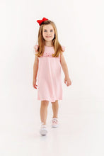 Load image into Gallery viewer, Angel Sleeve Biltmore Dress - Sandpearl Pink w/ Rosebud Embroidery
