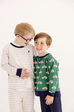 Load image into Gallery viewer, Cassidy and Gates Sweat Set - Keeneland Khaki Stripe w/ Navy
