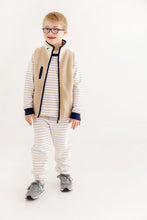 Load image into Gallery viewer, Cassidy and Gates Sweat Set - Keeneland Khaki Stripe w/ Navy
