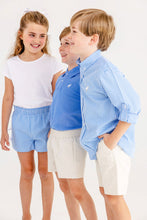 Load image into Gallery viewer, Dean's List Dress Shirt - Sunrise Blvd Blue Mini Gingham - Rolled Sleeves
