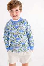 Load image into Gallery viewer, Cassidy Comfy Crewneck - Bal Harbour Hippo w/ Beale Street Blue
