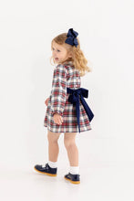 Load image into Gallery viewer, Cindy Lou Sash Dress - Paris Pike Patch w/ Nantucket Navy - Long Sleeve

