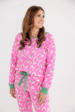Load image into Gallery viewer, Stay in Bed Set - Bows of Holly w/ Kelly Green - Long Sleeve - Ladies'
