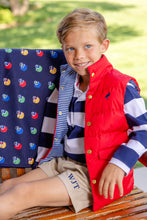 Load image into Gallery viewer, Vaughn Vest - Richmond Red w/ Nantucket Navy Stripe
