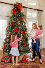Load image into Gallery viewer, Reece Ruffle Sweater - Richmond Red &amp; Pier Party Pink Stripe
