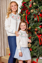 Load image into Gallery viewer, Isabelle's Sweater - Palmetto Pearl w/ Christmas Trees - Fairisle
