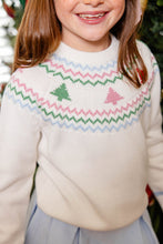 Load image into Gallery viewer, Isabelle's Sweater - Palmetto Pearl w/ Christmas Trees - Fairisle
