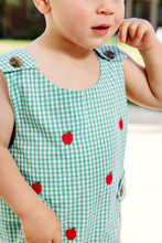 Load image into Gallery viewer, Jack Keene Jon Jon - Gibson Island Green Mini Gingham w/ Apples - Broadcloth
