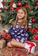 Load image into Gallery viewer, Cassidy Comfy Crewneck Dress - Keeping Spirits Bright (Navy) - Quilted
