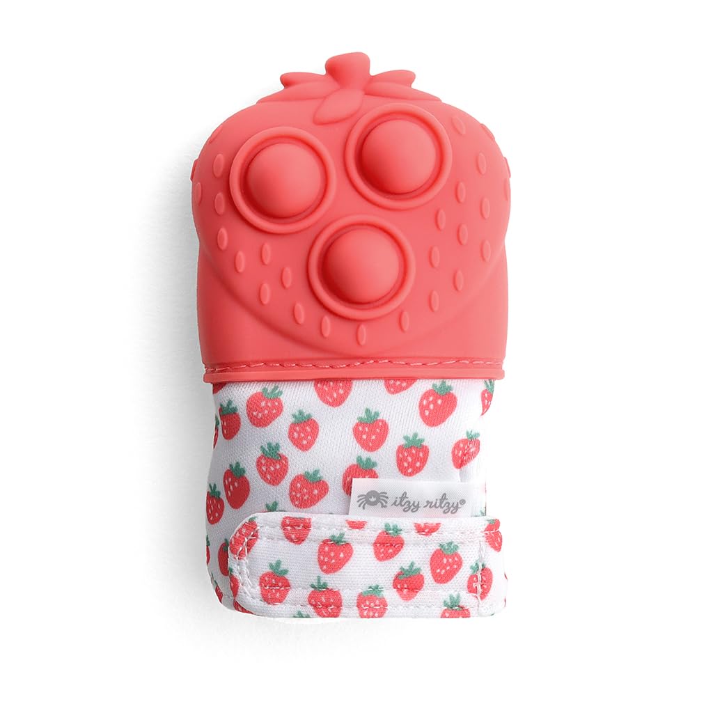 Teething Mitt - Pop - Strawberry