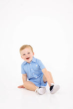 Load image into Gallery viewer, Sir Proper's Romper - Sunrise Blvd Blue Mini Gingham
