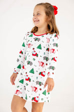 Load image into Gallery viewer, Penny's Play Dress - I Want a Hippopotamus w/ Richmond Red - Long Sleeve
