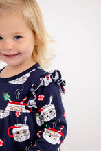 Load image into Gallery viewer, Leigh Ann Angel Sleeve Romper - Keeping Spirits Bright (Navy) - Heavy Knit
