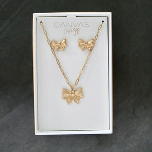 Waverly Bow Earring & Necklace Set