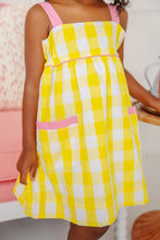 Load image into Gallery viewer, Millie Day Dress - Seaside Sunny Yellow Chattanooga Check w/ Hamptons Hot Pink - Woven

