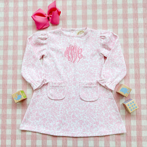 Lizzie's Luxe Leisure Dress - Greenville Garden (Pink) - Long Sleeve