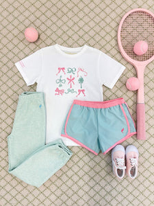 Prepletic™ Shimmy Shake Shorts - Old Greenwich Green w/ Sandpearl Pink