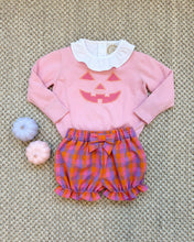 Load image into Gallery viewer, Isabelle&#39;s Intarsia Sweater - Sandpearl Pink w/ Pumpkin Face
