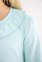 Load image into Gallery viewer, Ramona Ruffle Collar Shirt - Edisto Egg Blue - Long Sleeve
