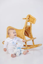Load image into Gallery viewer, Robbins Romper - White w/ Buckhead Blue - Bear
